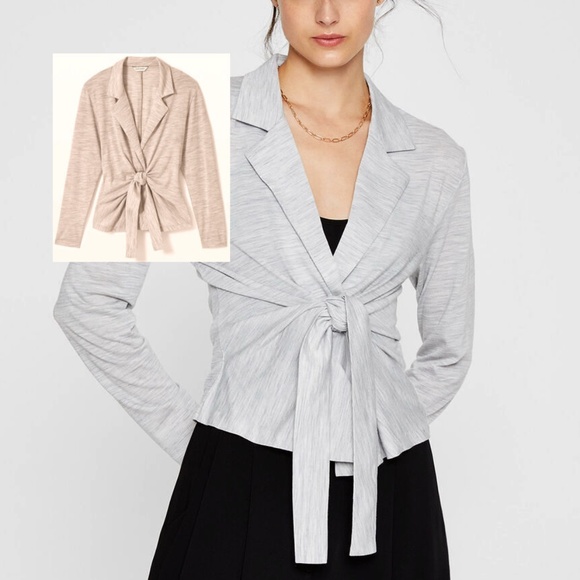 Refined Knit Wrap Top- New With Tags- NEVER WORN- CHATEAU GREY* (INSET, 5TH PIC)